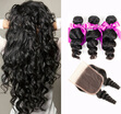 Dream Like Peruvian Virgin Hair 3 Bundles Loose Wave Human With Closure dream like kopen in de aanbieding