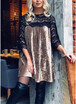 Babyonlinedress Sexy Women Lace Crushed Velvet Mini Dress Hot Splicing Half Sleeve Evening Party Cocktail Shift babyonlinedress kopen in de aanbieding