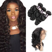 Ishow 7A Peruvian Loose Wave Hair 3 Bundles With 360 Lace Frontal Closure Pre Plucked Baby ishow kopen in de aanbieding