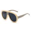 SHAUNA de Gran Tamaño de Doble Marco de Colores de Las Mujeres Gafas de Sol Piloto Diseñador de la Marca de Moda Decoración de Uñas Hombres Negro Lente Tonos