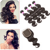Glary Cheap Brazilian Virgin Hair Wefts Body Wave Human Bundles Wholesale Weaves 4 With Closure glary kopen in de aanbieding