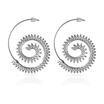 Canis Women Round Spiral Exaggerated Whirlpool Gear Hook Drop Earrings Jewelry Charm canis kopen in de aanbieding