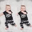 AU 2pcs niños bebés niñas niños Fox manga corta camiseta pantalones trajes conjunto ropa