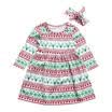 Toddler Kid Baby Girl Christmas Costume Long Sleeve Tutu Dress Headband Outfit C