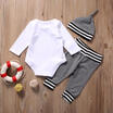 Duopindun Uk Stock Toddler Baby Boy Girl Cotton Romper Tops Long Pants Hat Outfits Clothes duopindun kopen in de aanbieding Duopindun Uk Stock Toddler Baby Boy Girl Cotton Romper Tops Long Pants Hat Outfits Clothes duopindun kopen in de aanbieding