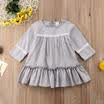 Vestido de niña pequeña para bebés y niños pequeños Princesa de manga larga Ropa de fiesta sólida Vestido de fiesta