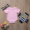 Meihuid Infant Baby Boy Girl Romperleg Warmerheadband Outfits Striped Clothes Us meihuid kopen in de aanbieding