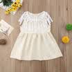 Toddelr Kids Baby Girls Tassel Collar Solid Dress Sundress Vestido de fiesta Trajes