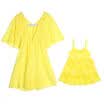 Mamá y yo vestido de playa a juego familiar Madre hija Sundress para niños mujeres