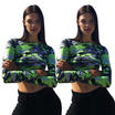 Meihuid Women Crew Neck Top Long Sleeve Crop Casual Bodycon Camouflage Blouse meihuid kopen in de aanbieding