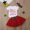 3PCS Santa Baby Girls Princess Big Sister Romper Tutu Faldas Vestido ropa de Navidad