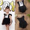CANIS Toddler Kids Baby Girls Summer Bow Lace Lentejuelas Princesa Vestidos Romper