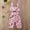 Canis Us Stock Toddler Kid Baby Girls Bow Flower Crop Tops Long Pants Outfits Clothes canis kopen in de aanbieding