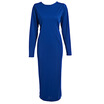 Gbtiger Simple Round Collar Long Sleeve Zipper Design Skinny Women Midi Dress gbtiger kopen in de aanbieding