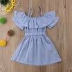 Kid Baby Girls Ruffle Stripe Party Pageant Sling Dress Sundress Ropa de verano