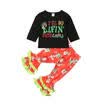 UK Toddler Kids Baby Girl Tops camiseta pantalones pantalones acampanados 2pcs conjunto de trajes