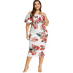 Gbtiger Plus Size Floral Print Ruffle Dress gbtiger kopen in de aanbieding