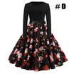 Vestido de columpio con estampado navideño y estampado navideño para mujer de EE UU