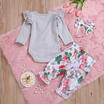 Meihuid 3Pcs Set Newborn Baby Kids Girl Clothes Romper Shirt Topsfloral Pants Outfits meihuid kopen in de aanbieding