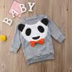 Vestido de panda de dibujos animados de manga larga para bebés niñas y niños pequeños Ropa casual
