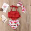 EE UU Niño pequeño Bebé niñas Borla Bikini Conjunto Traje de baño Traje de baño Traje de baño