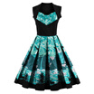 Gbtiger Vintage Elk Forest Print Bowknot Christmas Skater Dress gbtiger kopen in de aanbieding