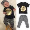 Baby Boys Recién nacido 100 trajes de algodón Jumper Shirt Tops Pants 2pcs Ropa