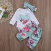 3pcs recién nacido niño niña bebé floral ropa mono mameluco trajes trajes