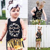 Duopindun Kids Baby Girls Flower Sleeveless Cotton T Shirt Tops Tee Vest Clothes Sunsuit duopindun kopen in de aanbieding
