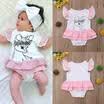 Newborn Baby Girls Ruffle Sleeve Romper Dress Body Mono Ropa Trajes