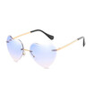 Likeu S Heart Shaped Rimless Sunglasses Women Luxury Love Glasses Vintage Colorful likeu s kopen in de aanbieding