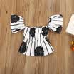 Baby Girl Striped Tops Blouse Rose Flower Pants Shorts Summer Outfit Set Clothes