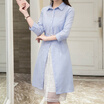 Joy Collection Long Yue Women Stripe Shirt Dress Lace Temperament Lwqz173101 Light Blue joy collection kopen in de aanbieding