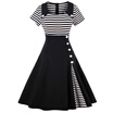 Gbtiger Vintage Striped Buttoned Pin Up Dress gbtiger kopen in de aanbieding