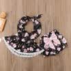 Baby Kid Girl Floral Printed Soft Loose Dress T-shirt Tops Bowknot Pants Outfits