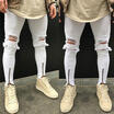 Duopindun Mens Distressed Ripped Destroyed Wash Denim Zipper Ankle Skinny Jeans duopindun kopen in de aanbieding
