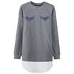 Semir Women&39s round neck collar simple fashion print loose long-sleeved T-shirt tide 19316160213 deep gray
