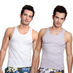 Joy Collection Cartelo Men39S Vest Cotton Sports Shirt Sleeveless Sweat Solid Color 2 Pieces Of White Gray L 17095 joy collection kopen in de aanbieding