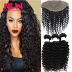 Nlw 10A Brazilian Virgin Human Hair 3 Bundles With Frontal Deep Wave Weaves nlw kopen in de aanbieding