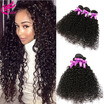 Nig Cute Hair Peruvian Kinky Curly With Closure 3 Bundles 8A Virgin 100 Human nig cute hair kopen in de aanbieding