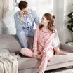 Red beans home couple pajamas men&women spring&autumn cotton long-sleeved cartoon printing cardigan home service package 412 pink 170 92A