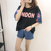 Joy Collection Vivaheart Fashion Embroidery Cowboy Stitching Short Sleeved T Shirt Female Loose Half Coat Tide Vwtd174234 Black joy collection kopen in de aanbieding