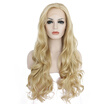 Anogol Golden Blonde Long Body Wavy Handmade Peruca Laco Sintetico Heat Resistant Natural Hair Wigs Synthetic Lace Front Wig anogol kopen in de aanbieding
