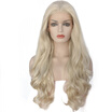 Anogol Blonde Long Body Wave Glueless Peruca Laco Sintetico Heat Resistant Fiber Natural Hair Wigs Synthetic Lace Front Wig anogol kopen in de aanbieding