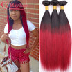 Cy May Hair Ombre Brazilian Straight 3 Bundles Burgundy Red Human Weave cy may hair kopen in de aanbieding