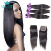 Noble Qu Hair Straight Indian Virgin 3 Bundles With Closure noble qu kopen in de aanbieding
