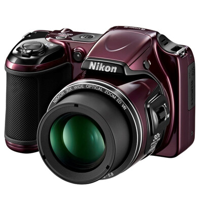 

Nikon COOLPIX L820 Telephoto Digital Camera Burgundy (16,5-мегапиксельный 3-дюймовый экран с 30-кратным оптическим зумом широкоугольный 22,5 мм)