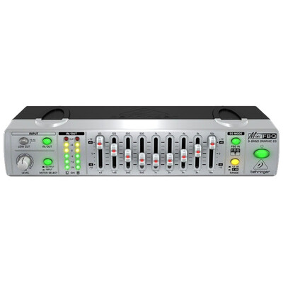 

BEHRINGER FBQ800 Equalizer (ультракомпактный 9-полосный графический эквалайзер с фильтром обратной связи с обратной связью FBQ для сверхнизкого уровня шума / высокого звука)