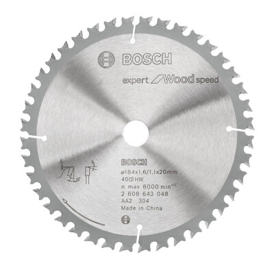 

Bosch (BOSCH) Скорость 71/4 "184x1.6 / 1.1x20 T40 Дисковая пила (2608643048)