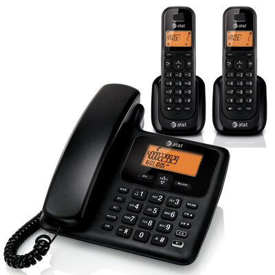 

AT & T EL34109BCN Цифровая беспроводная телефонная машина для шасси Материнская плата Внутренний телефон для разговоров Офисный дом Одна кружка Два фиксированных беспроводных шнура черного цвета